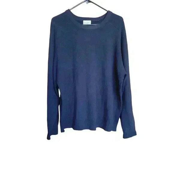 Eddie Bauer Navy Blue Crew Neck Sweater Lambs Wool Men's Size Large - Picture 1 of 7